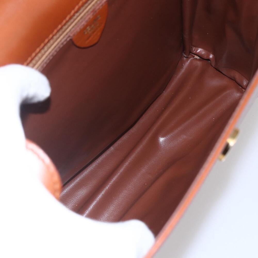 CELINE Hand Bag Leather 2way Brown gold Auth mr1643 - Picture 11 of 16